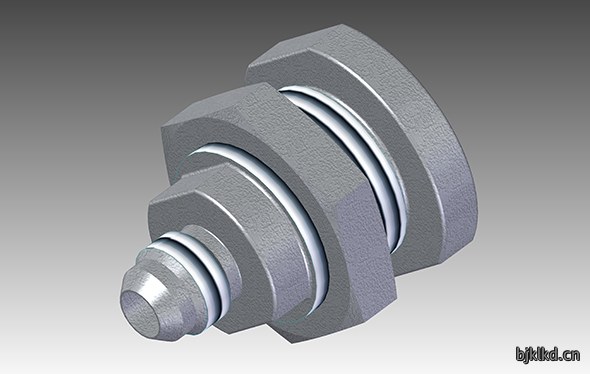 JIC bulkhead fitting 3D render